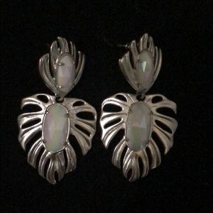 Kendra Scott Silver and White Statement Earrings